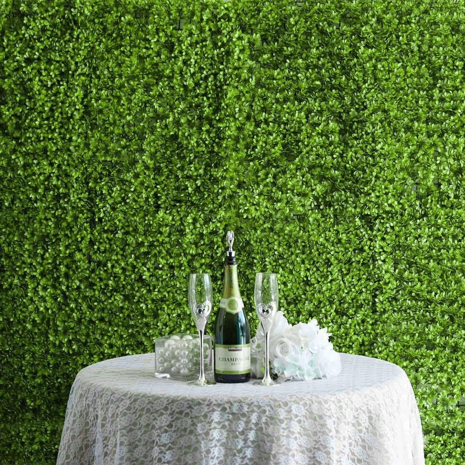 Lime Green Boxwood Hedge Genlisea Garden Wall Backdrop Mat 4 Artificial Panels 11 Sq Ft. 1 Lime Green Boxwood Hedge Genlisea Garden Wall Backdrop Mat 4 Artificial Panels 11 Sq Ft.