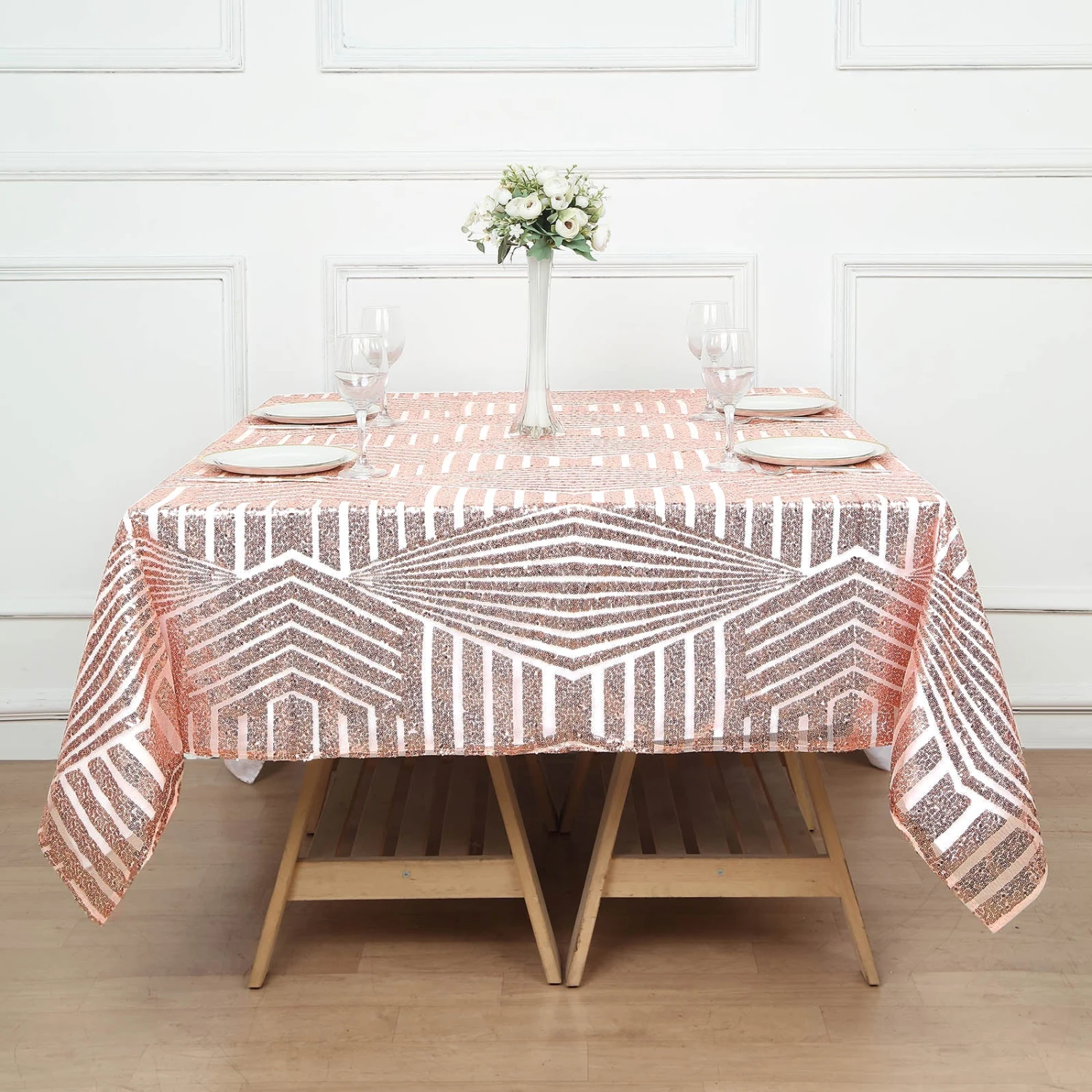 72" Square Diamond Glitz Sequin Table Overlay Topper 15 72" Square Diamond Glitz Sequin Table Overlay Topper - Image 15