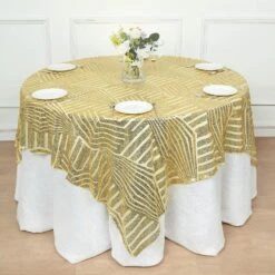 72" Square Diamond Glitz Sequin Table Overlay Topper