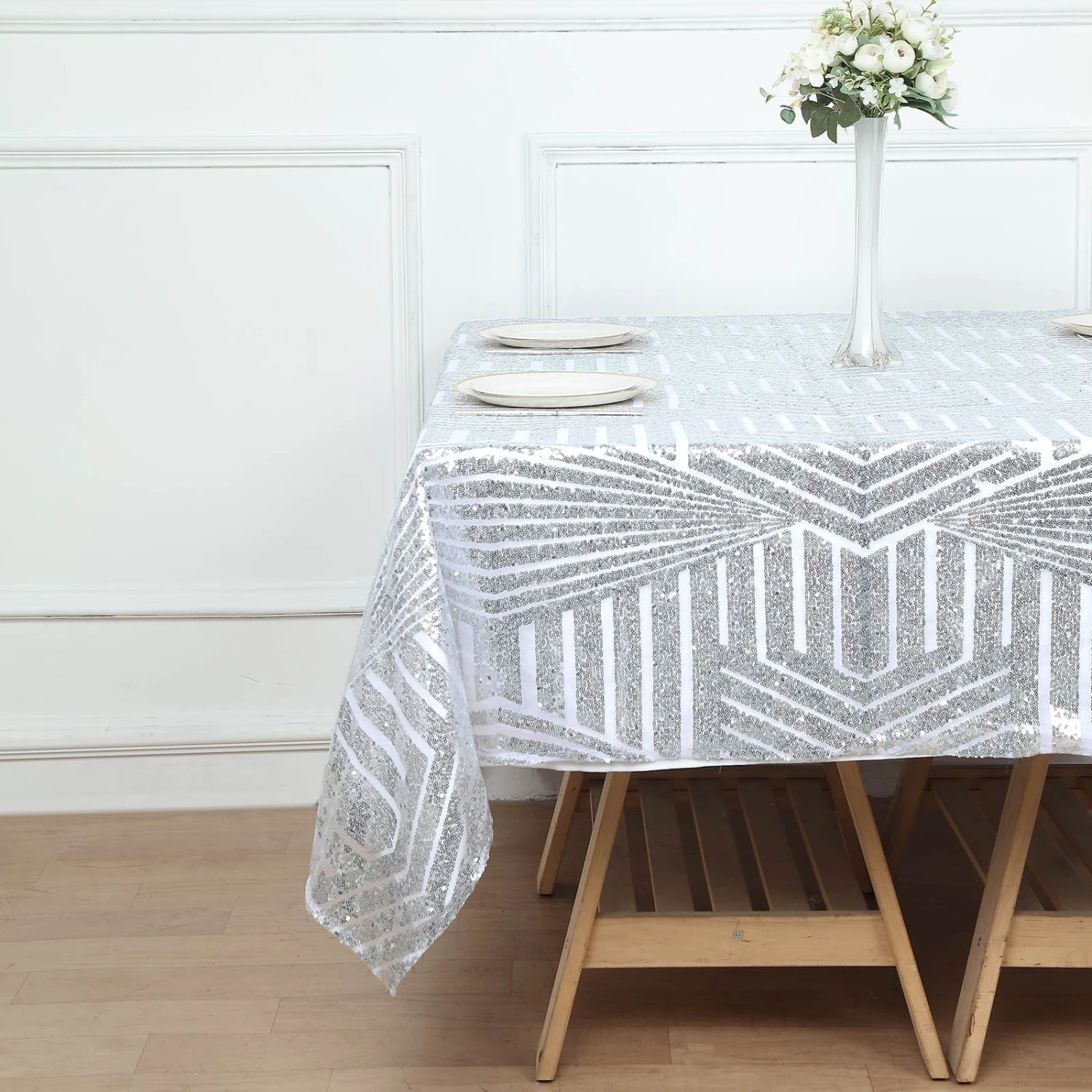 72" Square Diamond Glitz Sequin Table Overlay Topper 18 72" Square Diamond Glitz Sequin Table Overlay Topper - Image 18