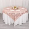 Wave Mesh Square Table Overlay With Embroidered Sequins 72"x72"