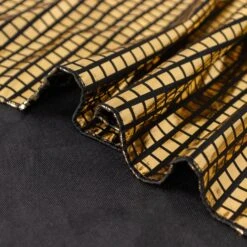 Shiny Black Gold Foil Polyester Table Overlay Disco Mirror Ball Theme, Linen Table Topper - 72"x72" -Home Decor Promotional Store LAY72 25A BLKGD D05