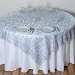 72" X 72" Satin Tulle Square Overlay -Home Decor Promotional Store LAY72 30 SILV 01.1