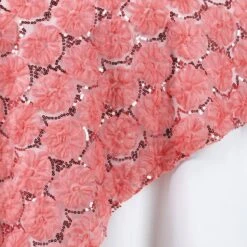 72" X 72" Satin Blossoms And Sequins On Lace Net Square Overlay -Home Decor Promotional Store LAY72 31 019 D01