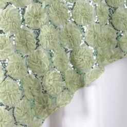 72" X 72" Satin Blossoms And Sequins On Lace Net Square Overlay -Home Decor Promotional Store LAY72 31 020 D01