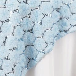 72" X 72" Satin Blossoms And Sequins On Lace Net Square Overlay -Home Decor Promotional Store LAY72 31 023 D01