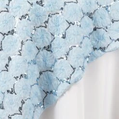 72" X 72" Satin Blossoms And Sequins On Lace Net Square Overlay -Home Decor Promotional Store LAY72 31 PARENT 3