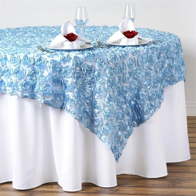 72" X 72" Satin Rosette Lace Square Overlay 11 72" X 72" Satin Rosette Lace Square Overlay - Image 11