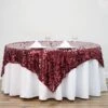 72" X 72" Premium Big Payette Sequin Square Table Overlay