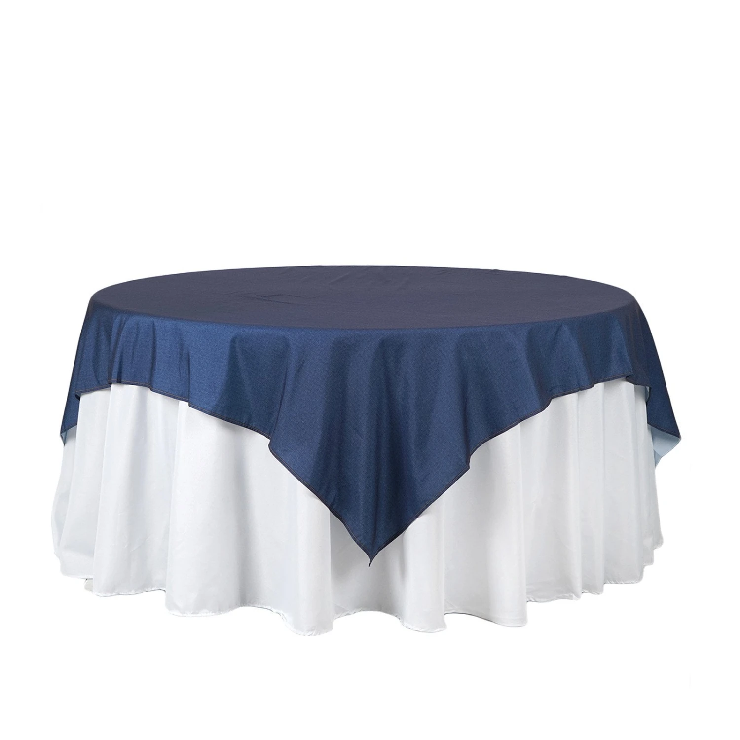 Dark Blue Faux Denim Polyester Table Overlays 7 Dark Blue Faux Denim Polyester Table Overlays - Image 7