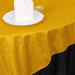 72"x72" Glitter Sparkle Polyester Table Overlay, Shimmery Square Table Topper -Home Decor Promotional Store LAY72 GLIT01 GOLD D03