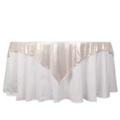 72"x72" Shimmer Sequin Dots Square Polyester Table Overlay, Wrinkle Free Sparkle Glitter Table Topper -Home Decor Promotional Store LAY72 SHIM 081 99