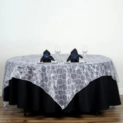 85" X 85" Organza Overlay With Sequin Circle Designs -Home Decor Promotional Store LAY85 41 WHT 01 ac59a2b4 01a3 4b74 bc45 68ea230ac327