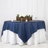 Dark Blue Faux Denim Polyester Table Overlays