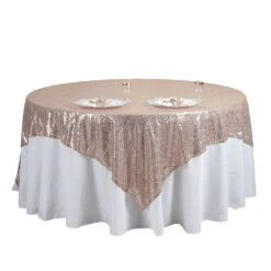 90"X90" Premium Sequin Tablecloth Overlay, Square Table Overlay -Home Decor Promotional Store LAY90 02 046 99