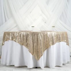 90"X90" Premium Sequin Tablecloth Overlay, Square Table Overlay -Home Decor Promotional Store LAY90 02 CHMP 02