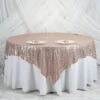 90"X90" Premium Sequin Tablecloth Overlay, Square Table Overlay