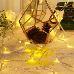 10FT LED Icicle Lights Curtain Fairy String Lights With 300 LEDs & 8 Modes -Home Decor Promotional Store LEDSTR03 10x10 CLR D01