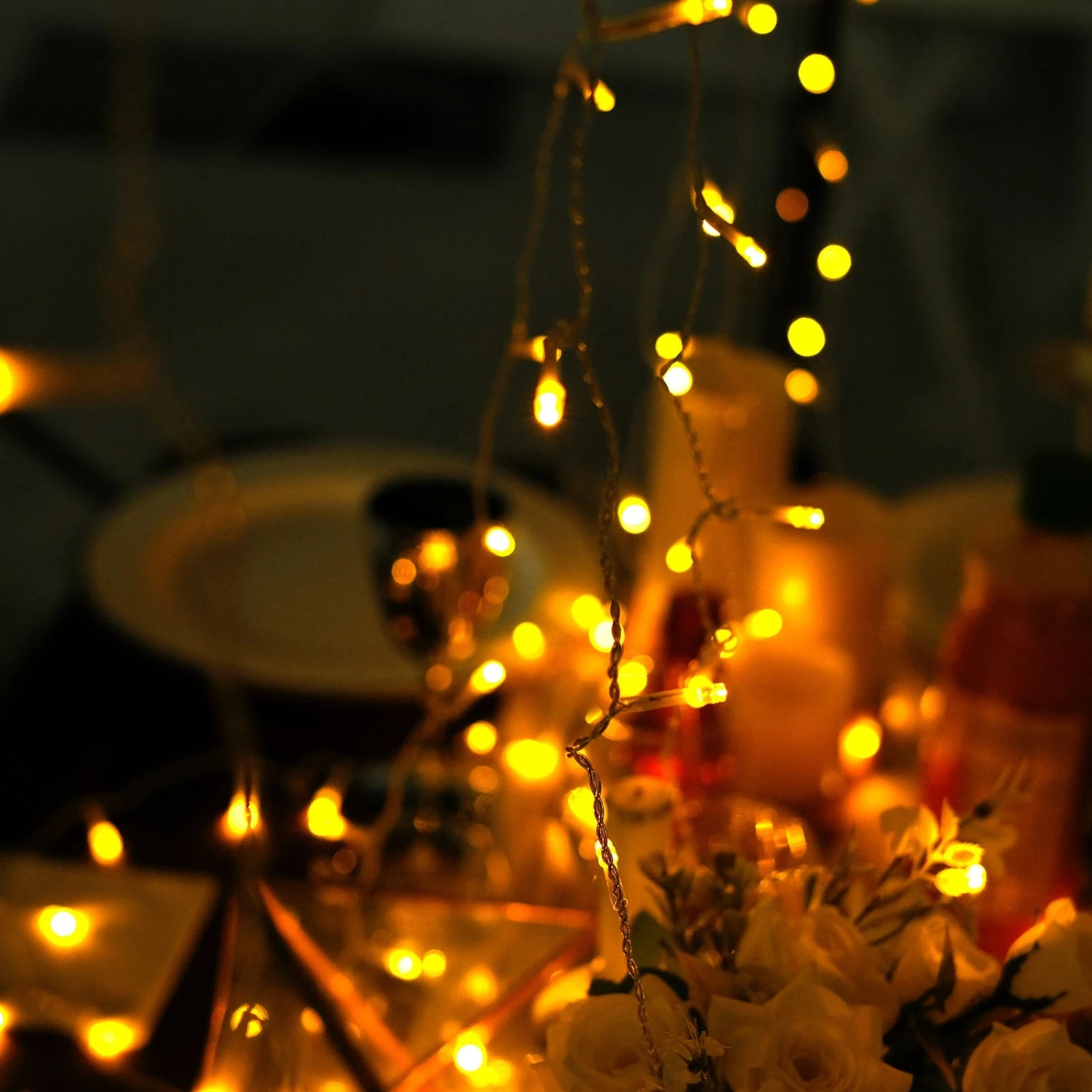 192 LED Icicle Fairy String Light Curtain Backdrop 5ftx8ft Plug In Panel With 8 LED Light Strands 6 192 LED Icicle Fairy String Light Curtain Backdrop 5ftx8ft Plug In Panel With 8 LED Light Strands - Image 6