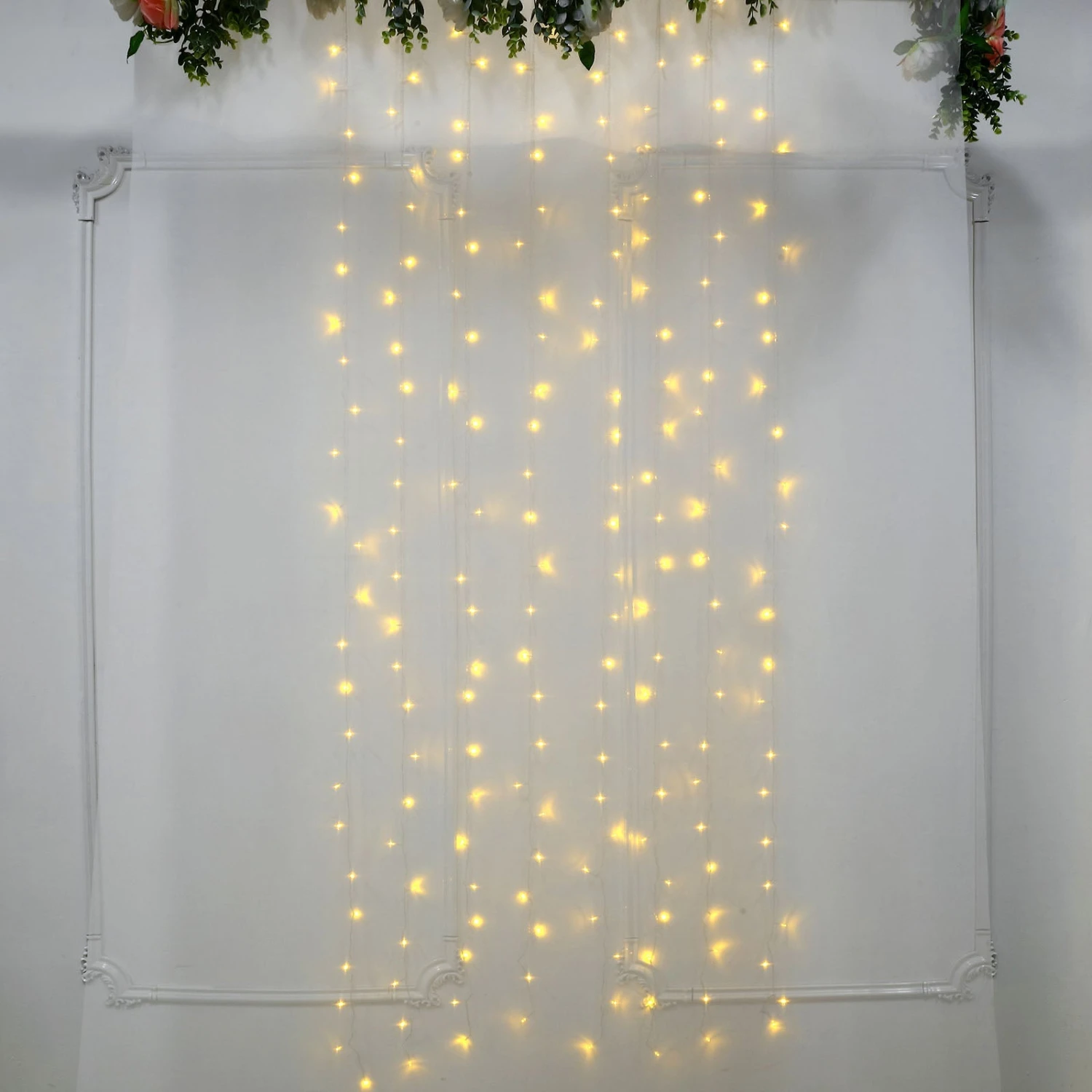 192 LED Icicle Fairy String Light Curtain Backdrop 5ftx8ft Plug In Panel With 8 LED Light Strands 16 192 LED Icicle Fairy String Light Curtain Backdrop 5ftx8ft Plug In Panel With 8 LED Light Strands - Image 16