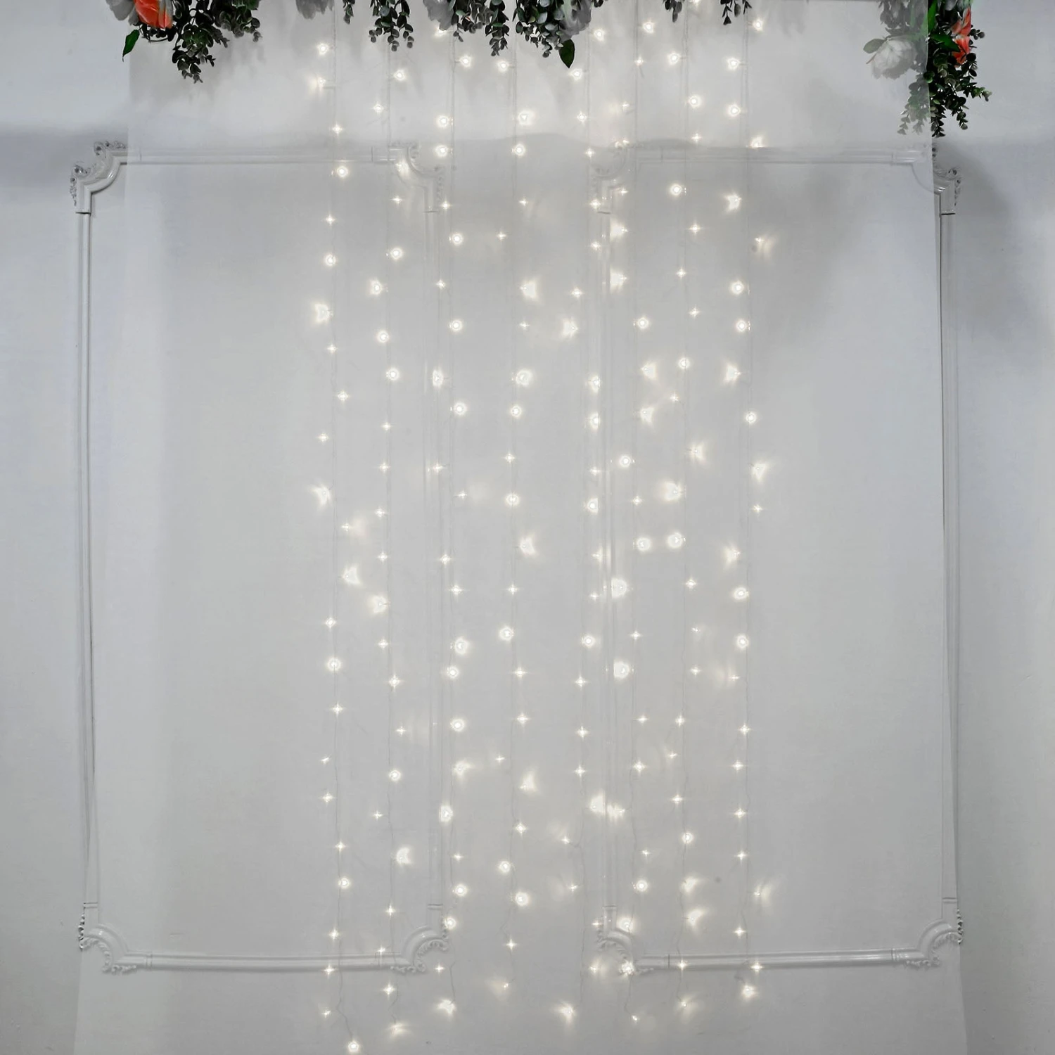 192 LED Icicle Fairy String Light Curtain Backdrop 5ftx8ft Plug In Panel With 8 LED Light Strands 10 192 LED Icicle Fairy String Light Curtain Backdrop 5ftx8ft Plug In Panel With 8 LED Light Strands - Image 10