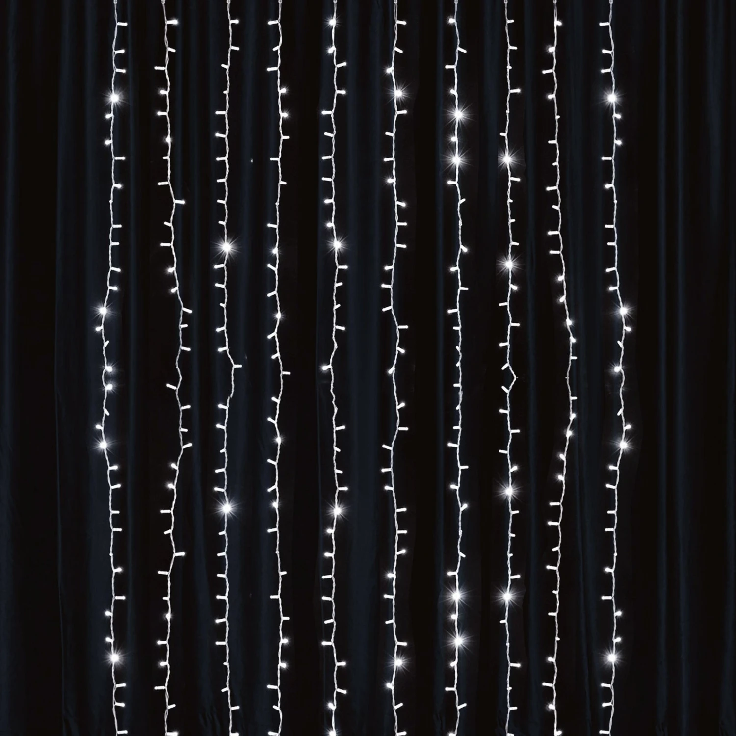 192 LED Icicle Fairy String Light Curtain Backdrop 5ftx8ft Plug In Panel With 8 LED Light Strands 11 192 LED Icicle Fairy String Light Curtain Backdrop 5ftx8ft Plug In Panel With 8 LED Light Strands - Image 11
