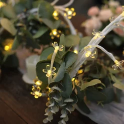 8.5ft Warm White Cherry Blossom Decorative LED Fairy String Lights, Battery-Operated Flower Party Lights -Home Decor Promotional Store LEDSTR31 CLR D03