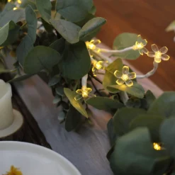 8.5ft Warm White Cherry Blossom Decorative LED Fairy String Lights, Battery-Operated Flower Party Lights -Home Decor Promotional Store LEDSTR31 CLR D05