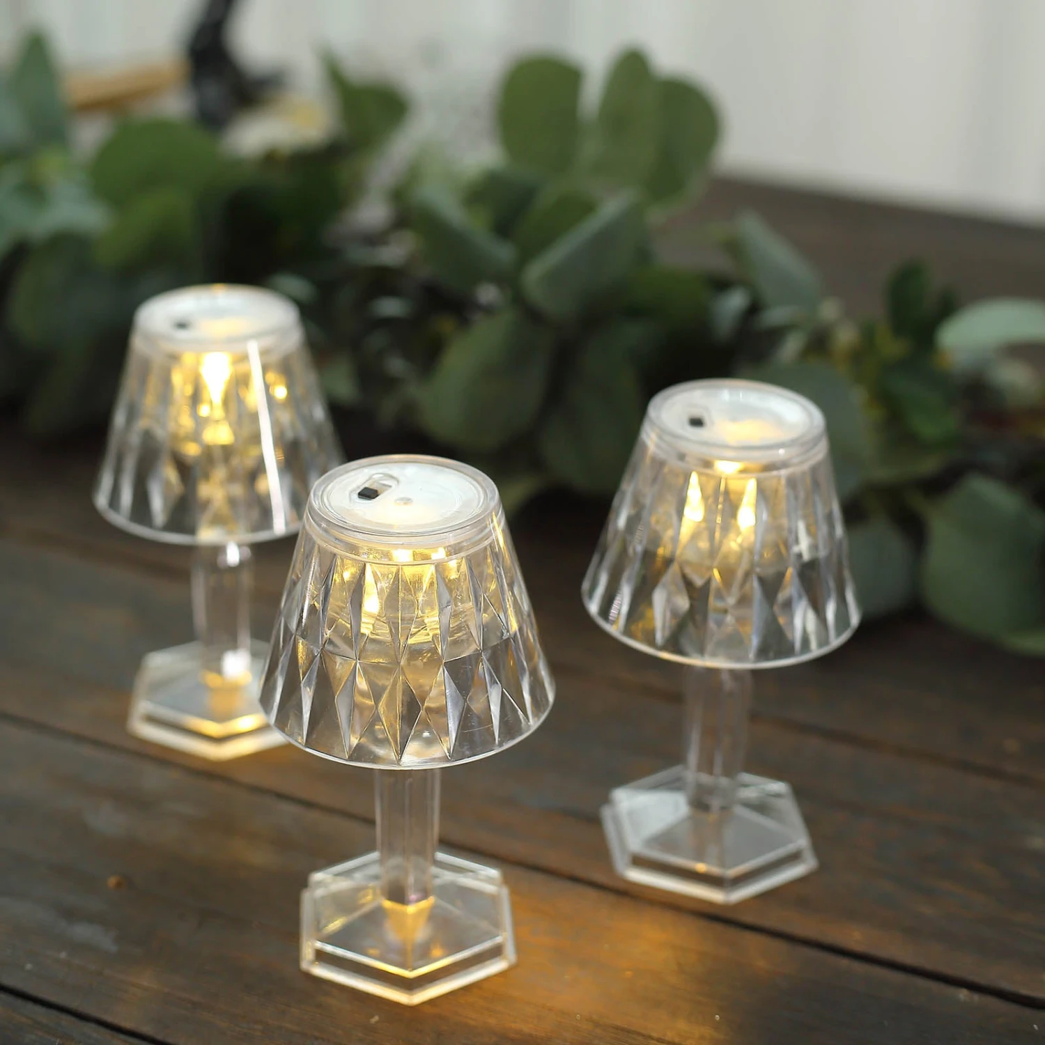 6 Pack Warm White Clear Crystal Mini Acrylic LED Desk Lamps, Decorative Accent Night Lights 4.5" 6 6 Pack Warm White Clear Crystal Mini Acrylic LED Desk Lamps, Decorative Accent Night Lights 4.5" - Image 6
