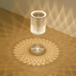 10" LED Acrylic Crystal Cylinder Color Changing Cordless Table Lamp, Rechargeable RGB Touch Control Accent Lamp -Home Decor Promotional Store LED ACRY LAMP03 ASST D08