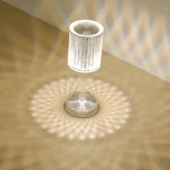 10" LED Acrylic Crystal Cylinder Color Changing Cordless Table Lamp, Rechargeable RGB Touch Control Accent Lamp -Home Decor Promotional Store LED ACRY LAMP03 ASST D09