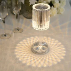 10" LED Acrylic Crystal Cylinder Color Changing Cordless Table Lamp, Rechargeable RGB Touch Control Accent Lamp -Home Decor Promotional Store LED ACRY LAMP03 ASST 01