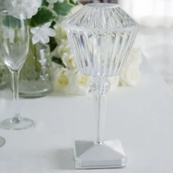 10" LED Acrylic Crystal Prism Color Changing Cordless Table Lamp, Rechargeable Touch Control Accent Lamp -Home Decor Promotional Store LED ACRY LAMP04 ASST D01