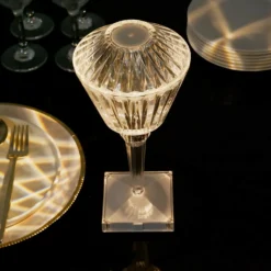 10" LED Acrylic Crystal Prism Color Changing Cordless Table Lamp, Rechargeable Touch Control Accent Lamp -Home Decor Promotional Store LED ACRY LAMP04 ASST D03