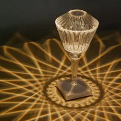 10" LED Acrylic Crystal Prism Color Changing Cordless Table Lamp, Rechargeable Touch Control Accent Lamp -Home Decor Promotional Store LED ACRY LAMP04 ASST D04