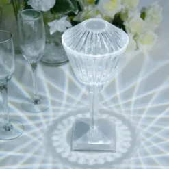 10" LED Acrylic Crystal Prism Color Changing Cordless Table Lamp, Rechargeable Touch Control Accent Lamp -Home Decor Promotional Store LED ACRY LAMP04 ASST D06