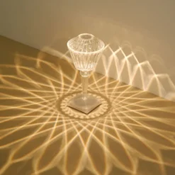 10" LED Acrylic Crystal Prism Color Changing Cordless Table Lamp, Rechargeable Touch Control Accent Lamp -Home Decor Promotional Store LED ACRY LAMP04 ASST D08