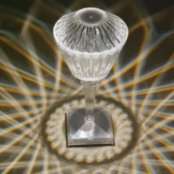 10" LED Acrylic Crystal Prism Color Changing Cordless Table Lamp, Rechargeable Touch Control Accent Lamp -Home Decor Promotional Store LED ACRY LAMP04 ASST 01