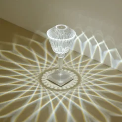 10" LED Acrylic Crystal Prism Color Changing Cordless Table Lamp, Rechargeable Touch Control Accent Lamp -Home Decor Promotional Store LED ACRY LAMP04 ASST 02