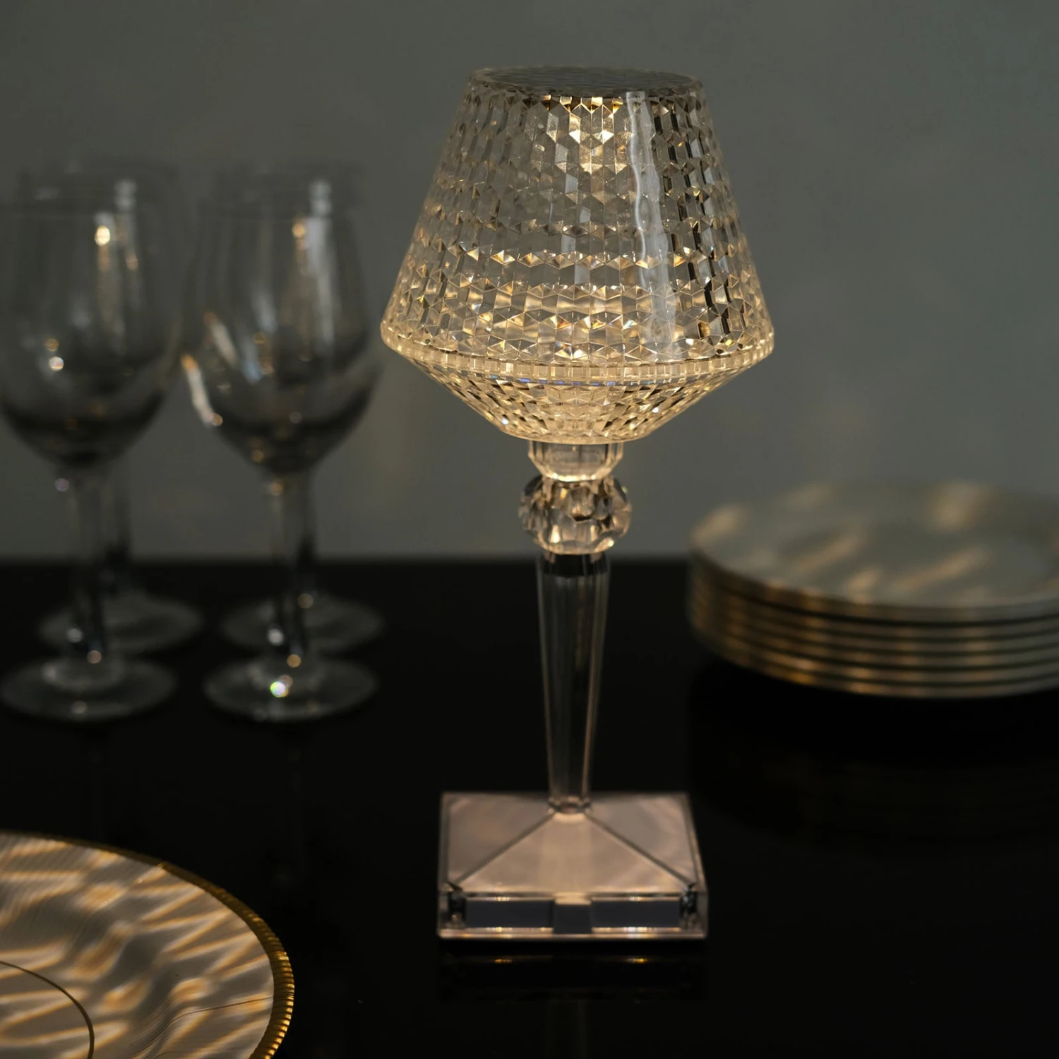 10" LED Acrylic Crystal Cup Shape Color Changing Cordless Table Lamp, Rechargeable Touch Control Accent Lamp 5 10" LED Acrylic Crystal Cup Shape Color Changing Cordless Table Lamp, Rechargeable Touch Control Accent Lamp - Image 5