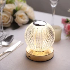 5" Diamond Cut Crystal Ball Dimmable LED Table Lamp With Touch Control, Cordless Rechargeable Decorative Night Light -Home Decor Promotional Store LED ACRY LAMP07 ASST D08 6a7ce4b2 8861 4f1e abe9 4b2505812a73