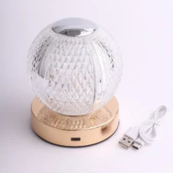 5" Diamond Cut Crystal Ball Dimmable LED Table Lamp With Touch Control, Cordless Rechargeable Decorative Night Light -Home Decor Promotional Store LED ACRY LAMP07 ASST D09 c9e70522 c368 4428 8ce6 5961593e272b