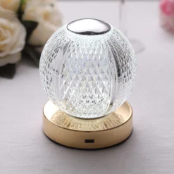 5" Diamond Cut Crystal Ball Dimmable LED Table Lamp With Touch Control, Cordless Rechargeable Decorative Night Light -Home Decor Promotional Store LED ACRY LAMP07 ASST 02 02bbc6f5 76db 41d7 8dc3 46d7cf64ad21