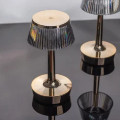 Clear Gold Mushroom LED Crystal Table Lamp Centerpiece With Touch Control, 9" Color Changing Rechargeable Acrylic Decorative Night Light -Home Decor Promotional Store LED ACRY LAMP08 GOLD D13