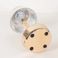 Clear Gold Mushroom LED Crystal Table Lamp Centerpiece With Touch Control, 9" Color Changing Rechargeable Acrylic Decorative Night Light -Home Decor Promotional Store LED ACRY LAMP08 GOLD D20