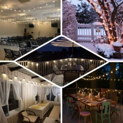 26ft Warm White Outdoor / Indoor 8-Mode Dimmable String LED Lights, Waterproof Remote Operated With 25 Clear Bulbs -Home Decor Promotional Store LED BALL05 CLR EBC2.progressive 70d47a1a ab57 405a 9ebe 26b754d7e523
