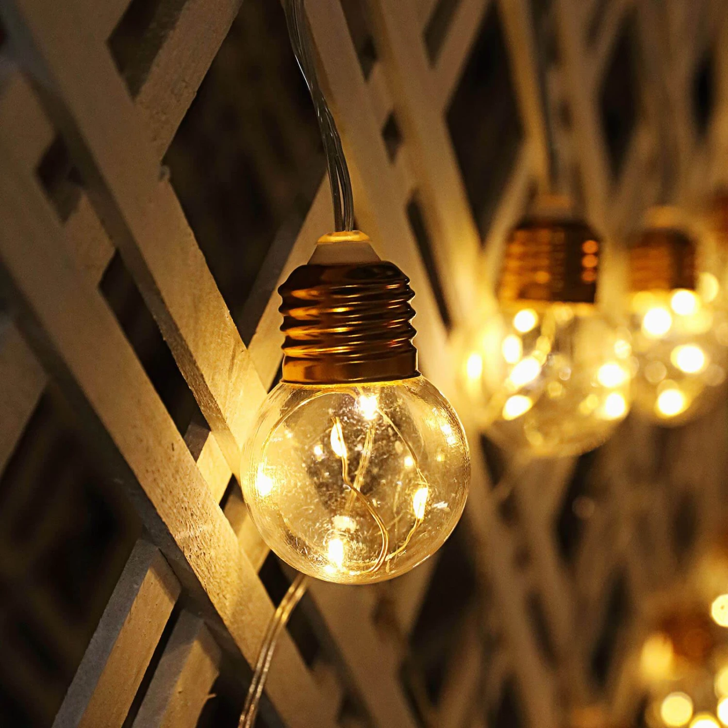 13ft Warm White Indoor 8-Mode Dimmable Fairy Light Bulb String Lights, Remote Operated LEDs With 10 Gold Base Clear Bulbs 11 13ft Warm White Indoor 8-Mode Dimmable Fairy Light Bulb String Lights, Remote Operated LEDs With 10 Gold Base Clear Bulbs - Image 11