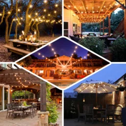 13ft Warm White Indoor 8-Mode Dimmable Fairy Light Bulb String Lights, Remote Operated LEDs With 10 Gold Base Clear Bulbs 15 13ft Warm White Indoor 8-Mode Dimmable Fairy Light Bulb String Lights, Remote Operated LEDs With 10 Gold Base Clear Bulbs -Home Decor Promotional Store LED BALL10 GOLD EBC2