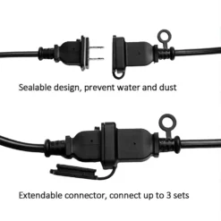 48ft Warm White Connectable Hanging Outdoor Or Indoor String Lights, Waterproof 120V With 18 Incandescent Glass Light Bulbs 25 48ft Warm White Connectable Hanging Outdoor Or Indoor String Lights, Waterproof 120V With 18 Incandescent Glass Light Bulbs -Home Decor Promotional Store LED BALL12 48FT CLR D02