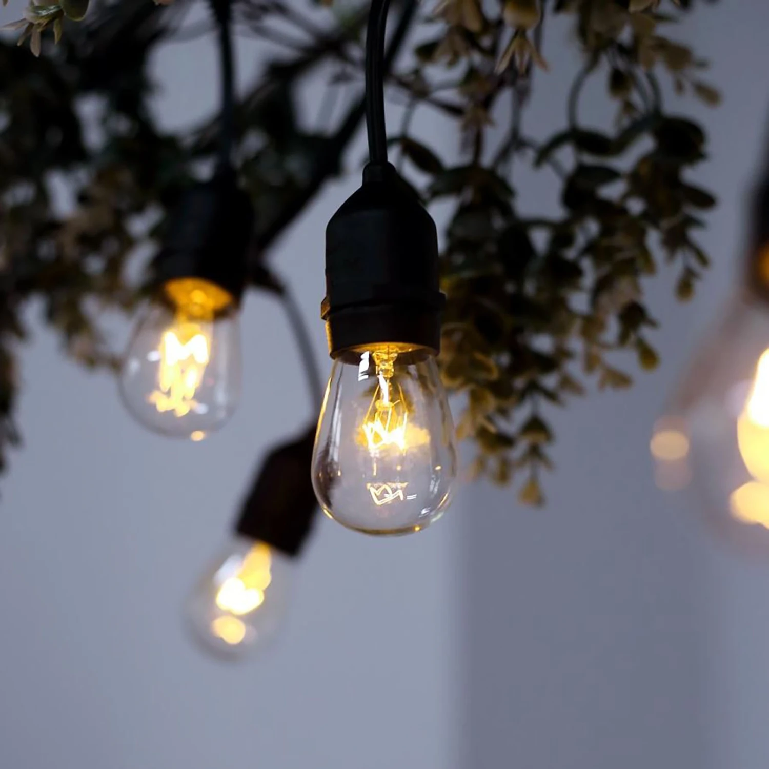 48ft Warm White Connectable Hanging Outdoor Or Indoor String Lights, Waterproof 120V With 18 Incandescent Glass Light Bulbs 1 48ft Warm White Connectable Hanging Outdoor Or Indoor String Lights, Waterproof 120V With 18 Incandescent Glass Light Bulbs